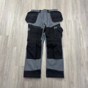 NEW Blaklader X1600 Work Pants Men's 36x32 Gray Black Pockets Utility Workwear